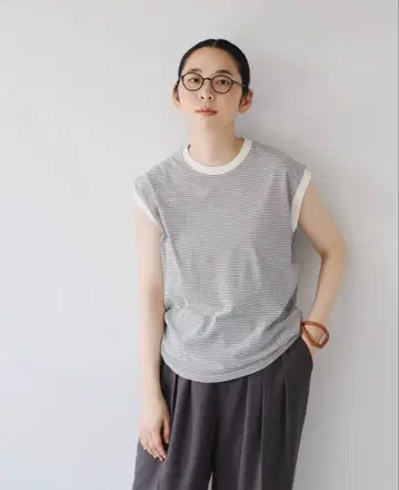 북유럽, 생활 잡화점 / Healthknit 보더 슬리브리스 T셔츠 M