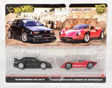 MATTEL HOTWHEELS PREMIUM 2-PACK ALFA ROMEO 155 V6 TI/'69 ALFA ROMEO33 STRADALE JBK95