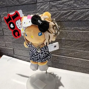 레오파드 무늬 레오파드 키티 갸루 키체인 참 헤이세이 갸루 일광화상 키티