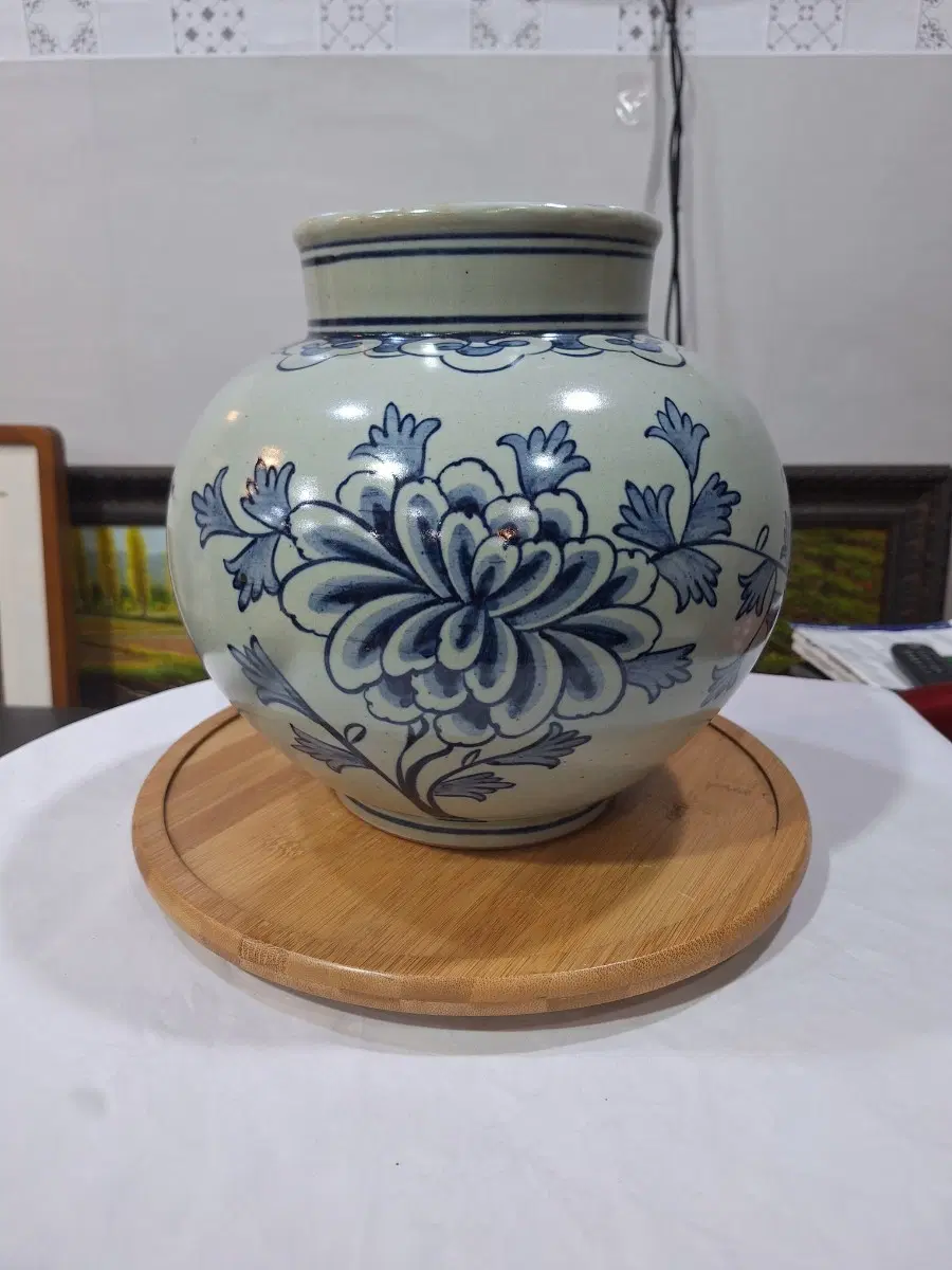 청화백자목단호