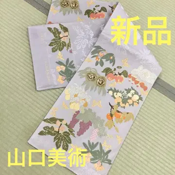 야마구치 미술 직물 후쿠로 오비 과일 문양