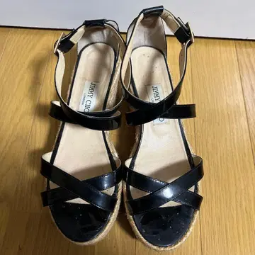 JIMMY CHOO 에스파드리유 샌들 블랙