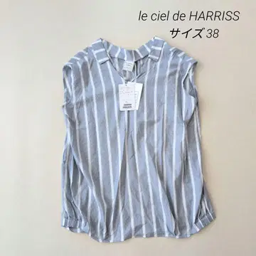le ciel de HARRISS 스트라이프 반팔 블라우스 셔츠 38 면