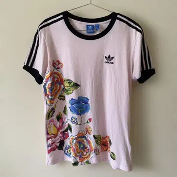 adidas 여성용 꽃무늬 반팔 T셔츠 핑크 L 사이즈