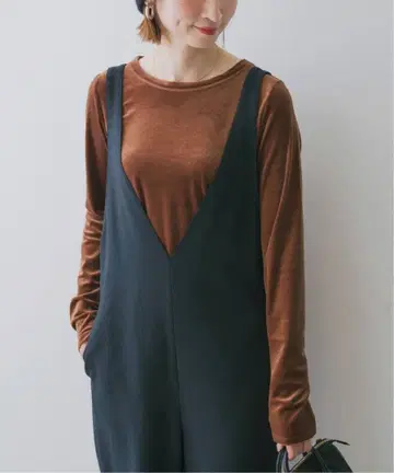 미사용! Spick & Span 벨로아 롱 슬리브 풀오버 브라운