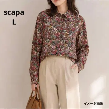 새상품급 SCAPA 꽃무늬 올 패턴 셔츠 블라우스 긴팔 보타니컬 XL