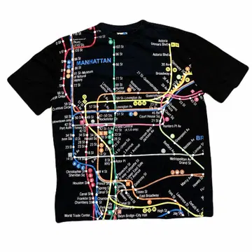 NYC 지하철 노선도 T셔츠 SUBWAY LINE