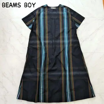BEAMS BOY 빔즈 보이 빅 타탄 체크 반팔 롱 원피스