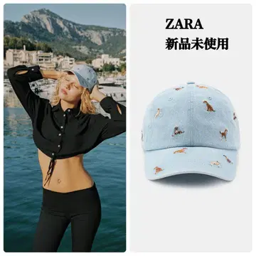 완판템 ZARA 도그 자수 데님 캡 택 포함 새상품