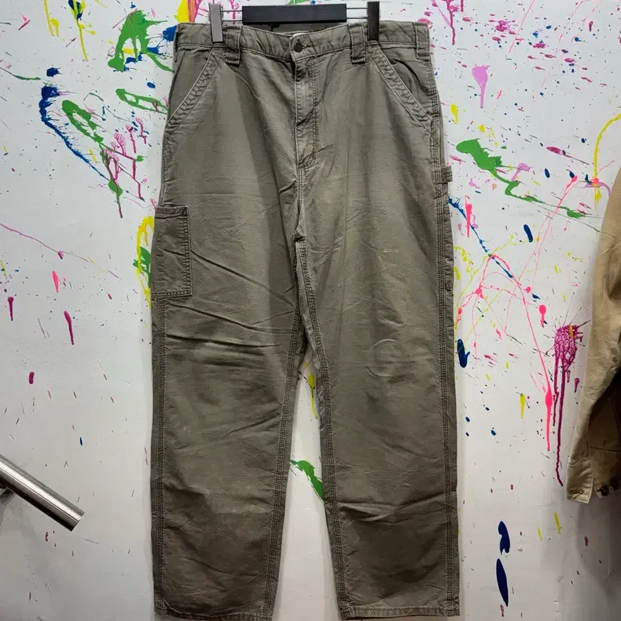 칼하트 빈티지 워싱 카펜터 팬츠 카키 36x34