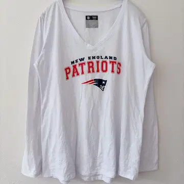 NFL 티셔츠 V넥 긴팔 로고 XL 화이트 면 수입