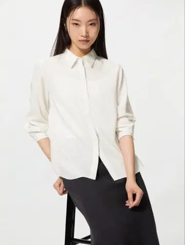 유니클로 레이온 블라우스