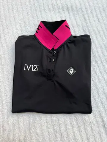 새상품급 V12 여성용 골프웨어 피케 셔츠 블랙 핑크