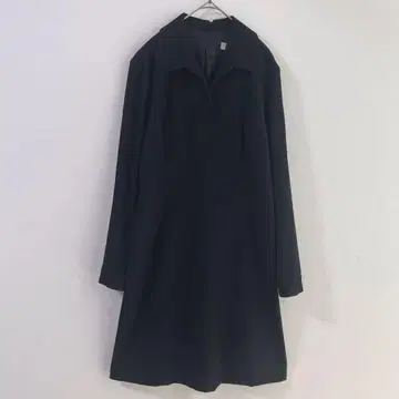 5984 Bellmead 오픈 카라 셔츠 원피스 약간 두꺼운 원단 네이비 M
