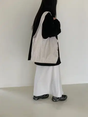 [ 새상품 미사용 ] would u tidy bag beige stripe