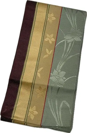 M721-9 반폭 오비 리버서블 꽃무늬 일본 정통의상 소품