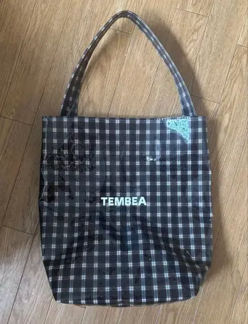 TEMBEA 바게트 토트 클리어 깅엄 블랙