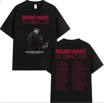 [ 미개봉 새상품 ] Bruno mars T셔츠 BLACK 블루노마즈