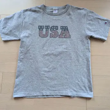 Champion T1011 USA 프린트 티셔츠 L 그레이