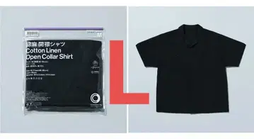 훼미리마트 편의점 의류 면린넨 오픈 카라 셔츠 블랙 L 사이즈