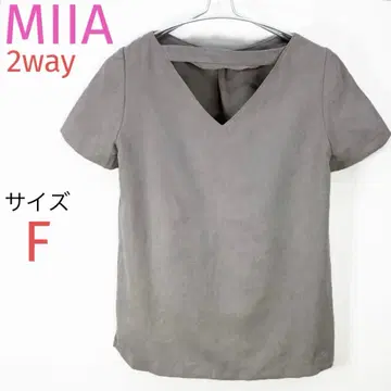 미아 MIIA 스웨이드 조 상의 티셔츠 2way 반팔 앞뒤 착용