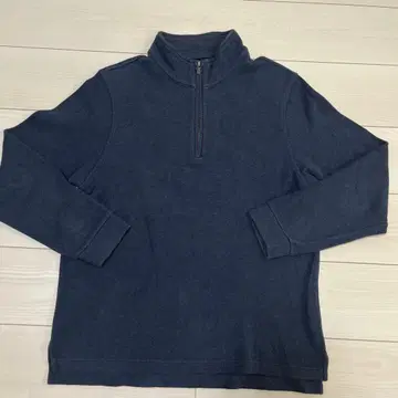L.L.Bean 하프 지퍼 코튼 네이비 긴팔 티셔츠 L