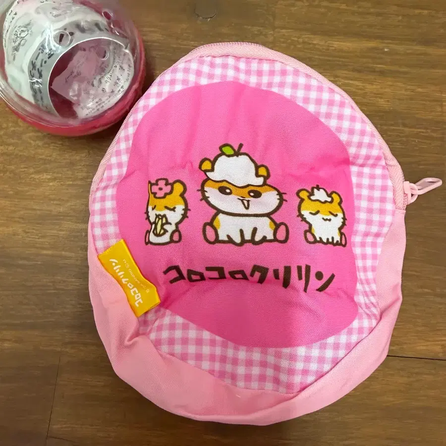 코로코로링 파우치 핑크 체크 가챠