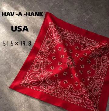 70s USA제 일단 표기 HAV-A-HANK 반다나 레드 빈티지