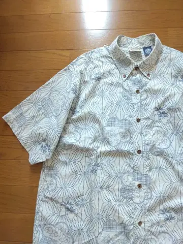 [ USED ] Hawaiian Aloha Tropical 반팔 셔츠 Blue