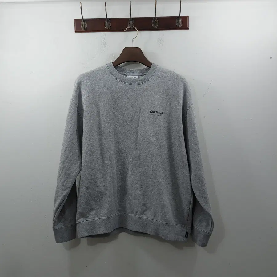 XL 커버낫 남성 그레이 데일리 로고 긴팔 면 맨투맨