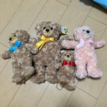 테디베어 봉제 인형 4개 세트 리본 포함