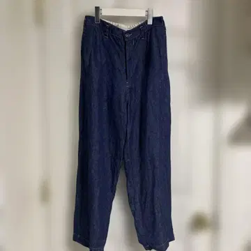 YARRA 여성용 린넨 데님 팬츠 허리밴딩 인디고