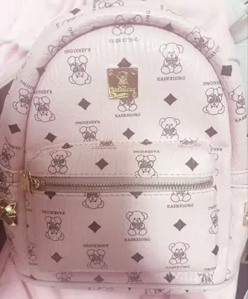 양산형 베어 패턴 백팩 핑크