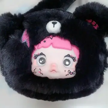 노미 봉제 인형 백 블랙 핑크