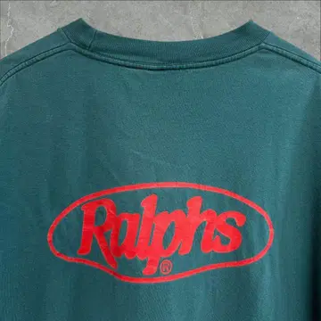 90s USA제 빈티지 랄프로렌 기업 로고 페이드 t셔츠 그린 XL