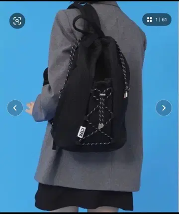 CTFK 메쉬 레이스업 원 숄더백 블랙 백팩