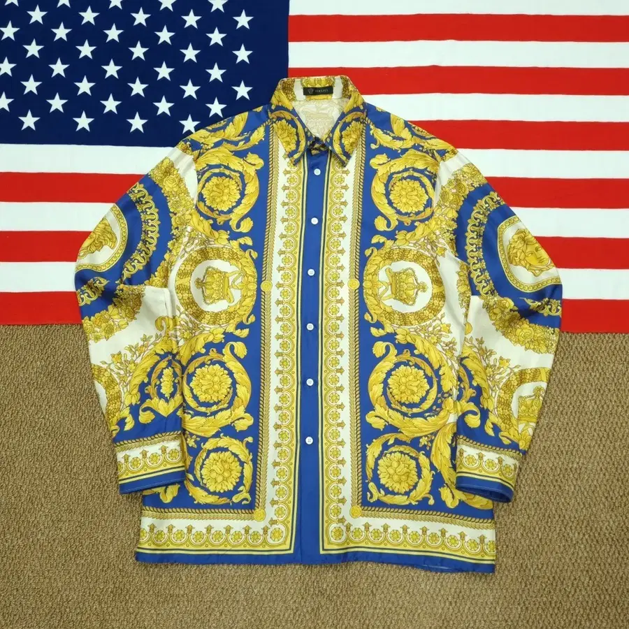 VERSACE 베르사체 바로크 메두사 실크 셔츠 구형X