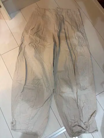 남성용 와이드 팬츠 베이지 이지 팬츠