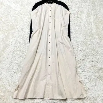 사쿠라 롱 셔츠 원피스 밴드 카라 M 사이즈 루즈핏 맥시 길이