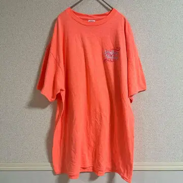 델타 티셔츠 크루넥 반팔 프린트 XL 주황 면 휴일