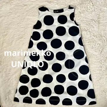 새상품 marimekko x UNIQLO 슬리브리스 원피스 M 도트 무늬