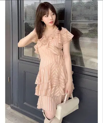 dazzlin 바리에 플루이드 미니 원피스 오렌지