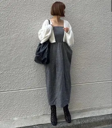 시뉴 cygne 트위드 베어 원피스