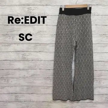 [ Re:EDIT ] 리디 니트 팬츠 ( SC ) 허리밴딩 올 패턴 개성적