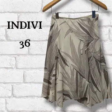 INDIVI 플레어 스커트 36 베이지 계열 여성용