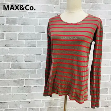 맥스앤코 보더 긴팔 티셔츠 로고 자수 D32