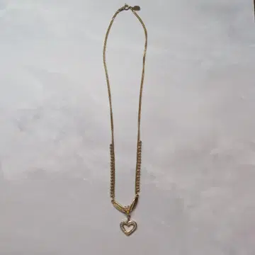 하나에모리 하트 모티브 큐빅 목걸이 골드 도금