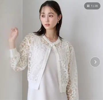 [ 새상품 미사용 ] urs 유어즈 플라워 레이스 시어 가디건 S