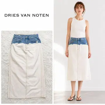 DRIES VAN NOTEN 블리치 데님 스커트 34