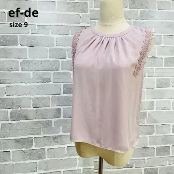 에프데 숄더 레이스 슬리브리스 블라우스 핑크 새상품급 D30